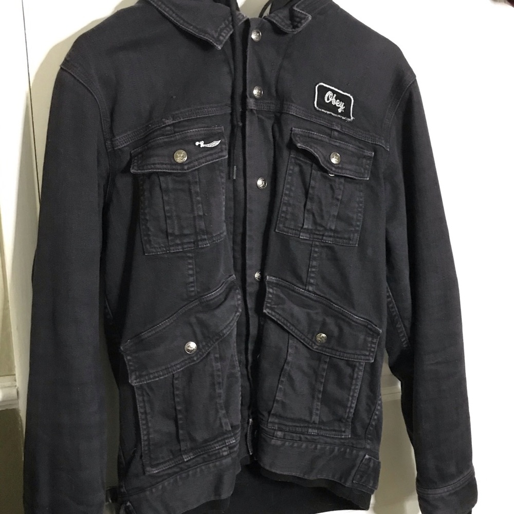 Obey black denim jacket